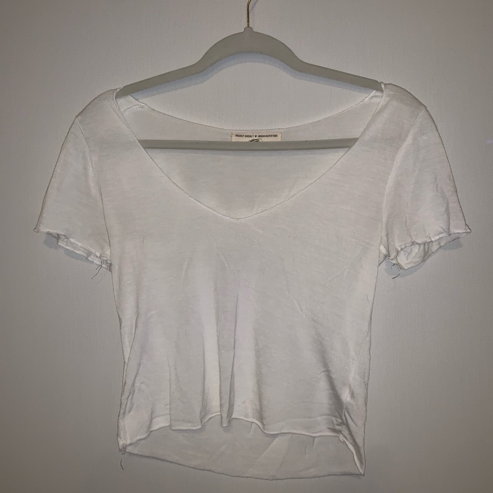 Urban Outfitters V-neck White Tee